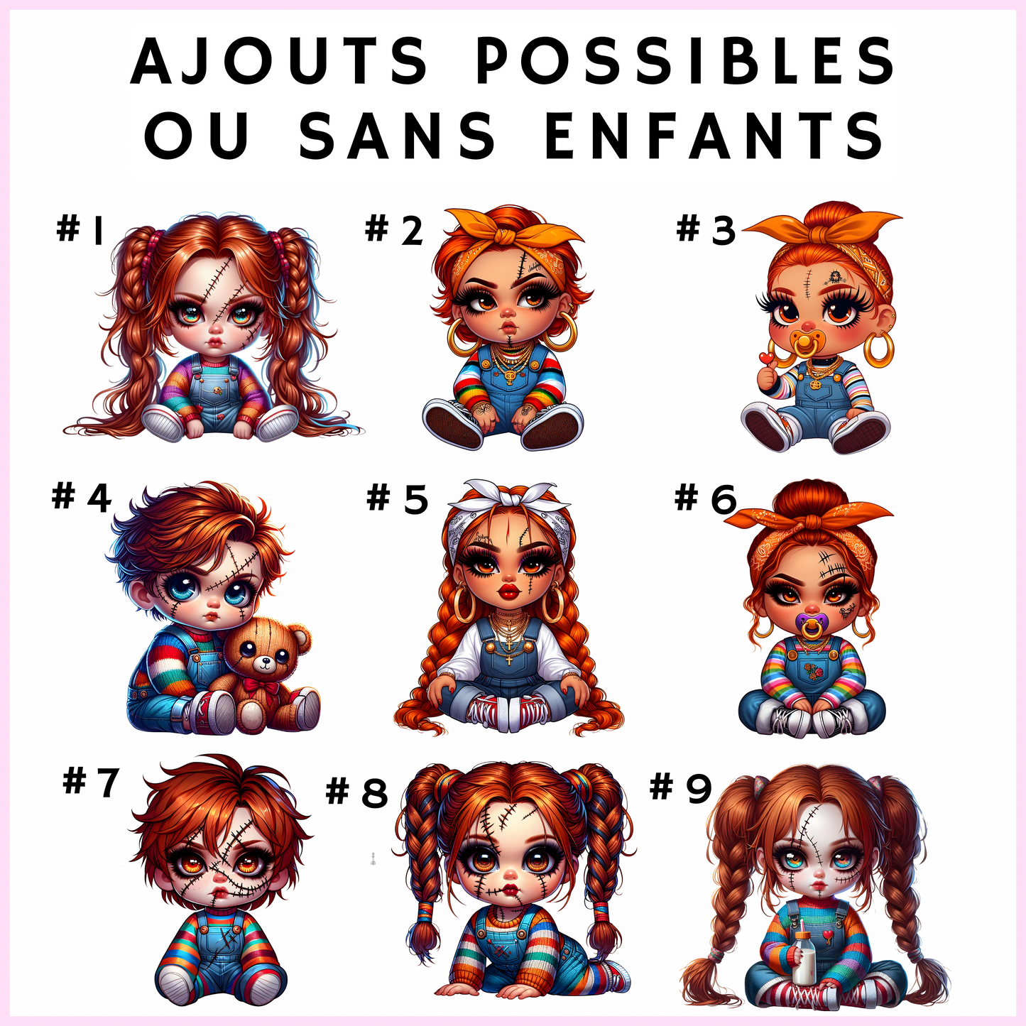 Coton Ouaté Unisexe : Mama Chucky Rainbow - Ajouts Possibles D’enfants