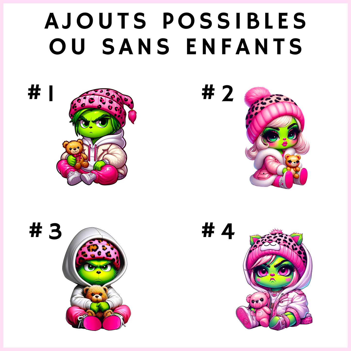 Coton Ouaté Unisexe - Grinchette - Ajouts D’enfants Possibles